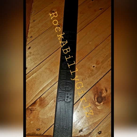 Sourpuss DEATH BEFORE DISHONOR Embossed Thick 100% Leather Belt Removable Buckle - Picture 10 of 14